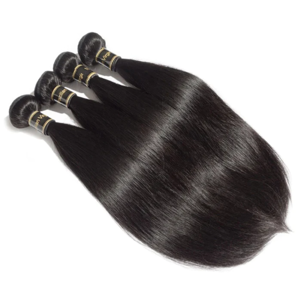 10-40 Inch Straight Virgin Brazilian Hair #1B Natural Black - Image 2