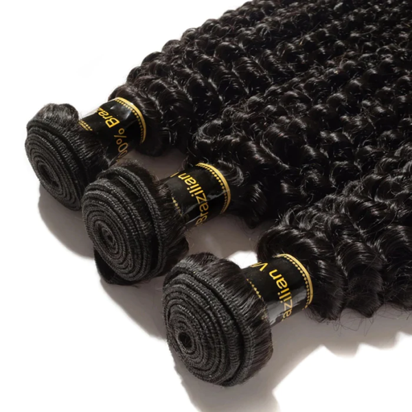 10-30 Inch Kinky Curly Virgin Brazilian Hair #1B Natural Black