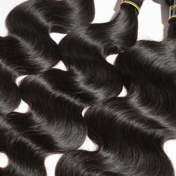 10-40 Inch Body Wave Virgin Brazilian Hair #1B Natural Black - Image 2