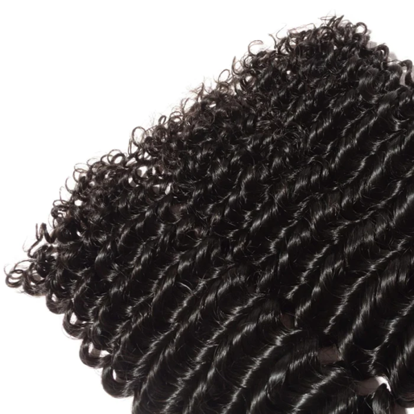 10-30 Inch Deep Curly Virgin Brazilian Hair #1B Natural Black - Image 3