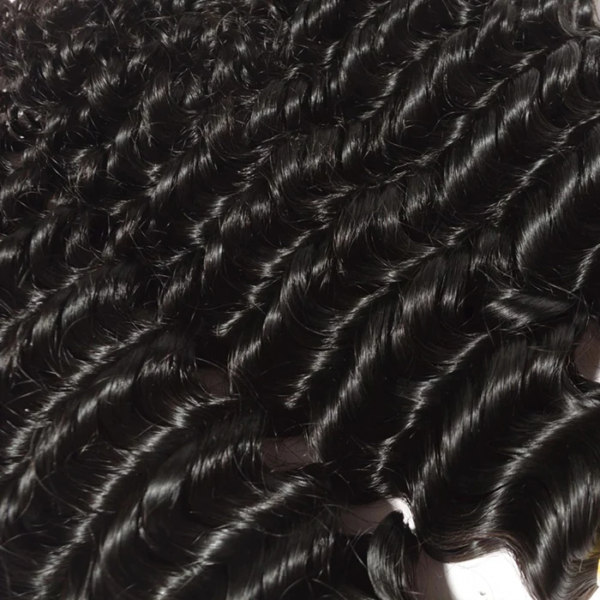 10-30 Inch Deep Curly Virgin Brazilian Hair #1B Natural Black - Image 2