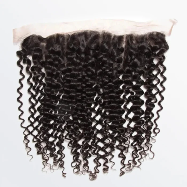 Transparent 14-20 Inch 13" x 4" Italy Curly Free Part Frontal #1B Natural Black