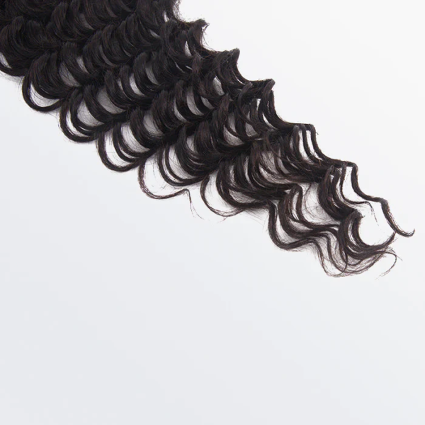 14-20 Inch 5" x 5" Deep Wave Free Parted Lace Closure #1B Natural Black - Image 2