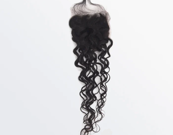 14-20 Inch 4" x 4" Italy Curly Free Part Lace Closure #1B Natural Black