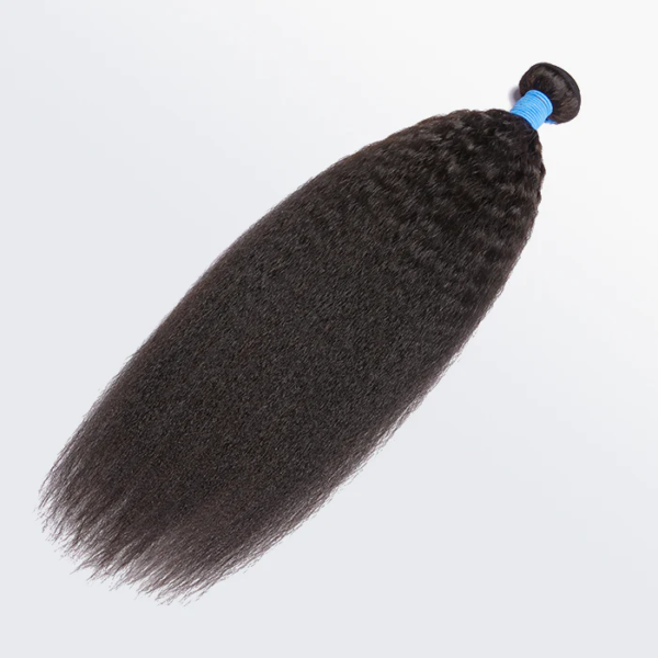 10-30 Inch Kinky Straight Virgin Brazilian Hair #1B Natural Black - Image 2