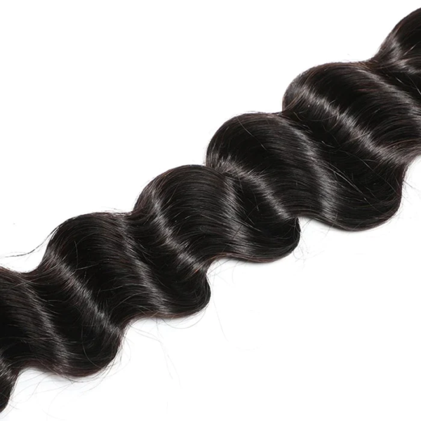 16-26 Inch Loose Deep Virgin Brazilian Hair #1B Natural Black - Image 2