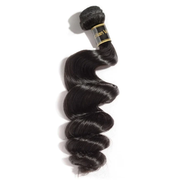 10-30 Inch Loose Wave Virgin Brazilian Hair #1B Natural Black