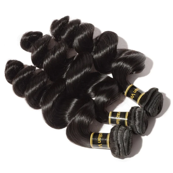 10-30 Inch Loose Wave Virgin Brazilian Hair #1B Natural Black - Image 2