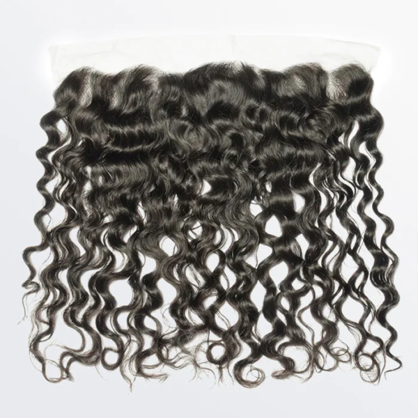 14-20 Inch 13" X 4" Natural Wavy Free Parted Frontal #1B Natural Black - Image 3