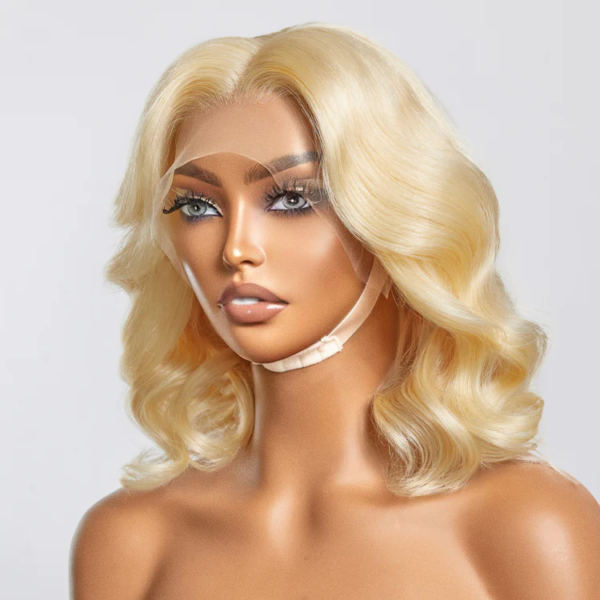 #613 13x4 Pre-Plucked Lace Front Body Wave Bob Wig 150% Density - Image 2